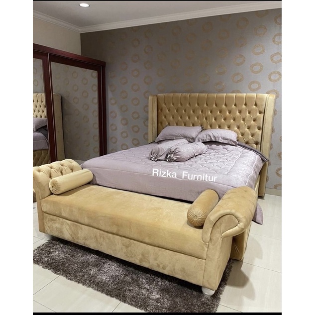 Springbed Set Sofa Model Wings, Divan Seribu kancing , Divan chester