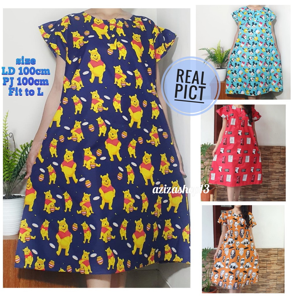DASTER KARAKTER MURAH / DASTER MURAH / DASTER KATUN / BAJU TIDUR KARAKTER LUCU