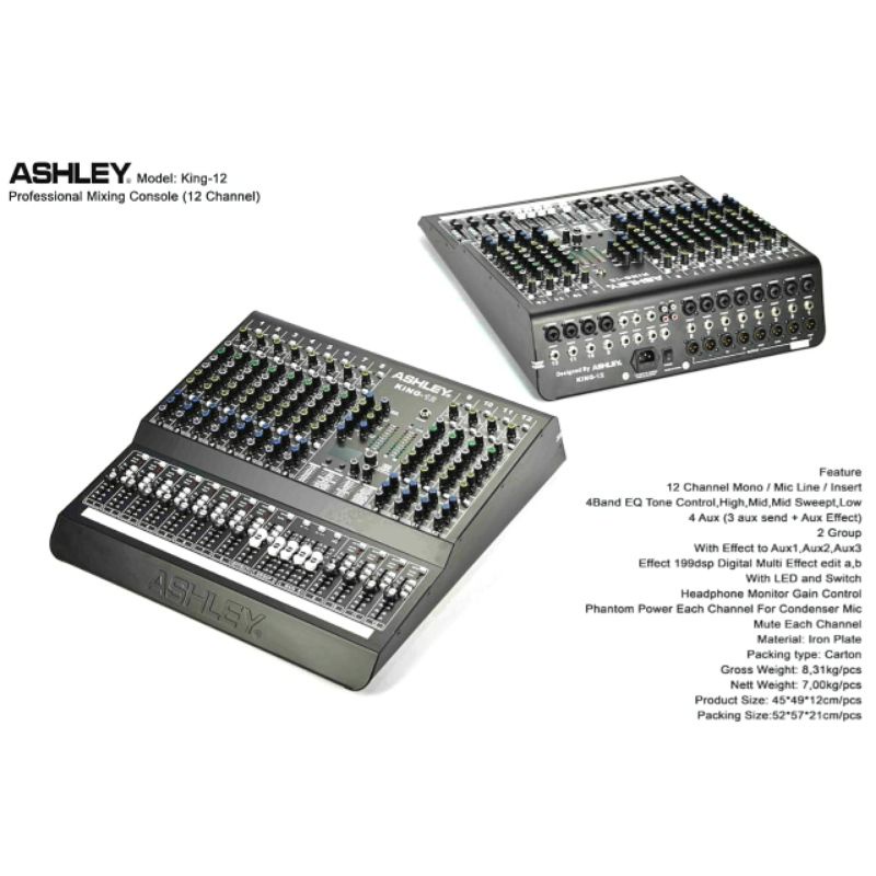 mixer audio profesional ASHLEY KING12 KING 12 ORIGINAL