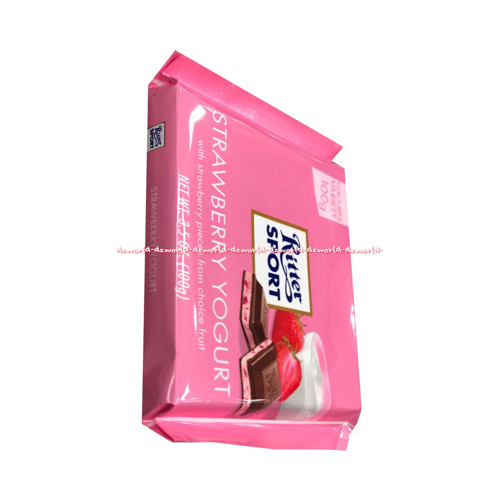 Ritter Sport Strawberry Yogurt 100gr Coklat Riter Stroberi