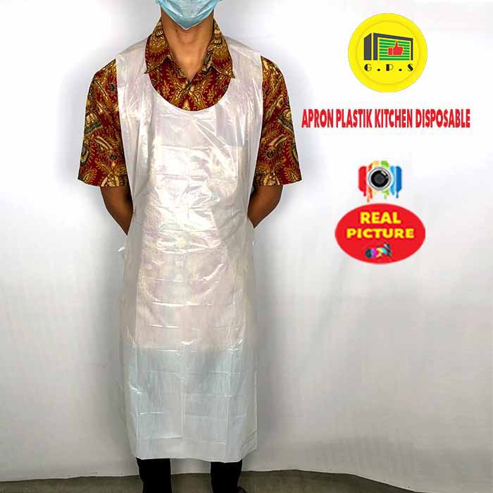 Apron Celemek Plastik LDPE Export Quality ( Single Use )