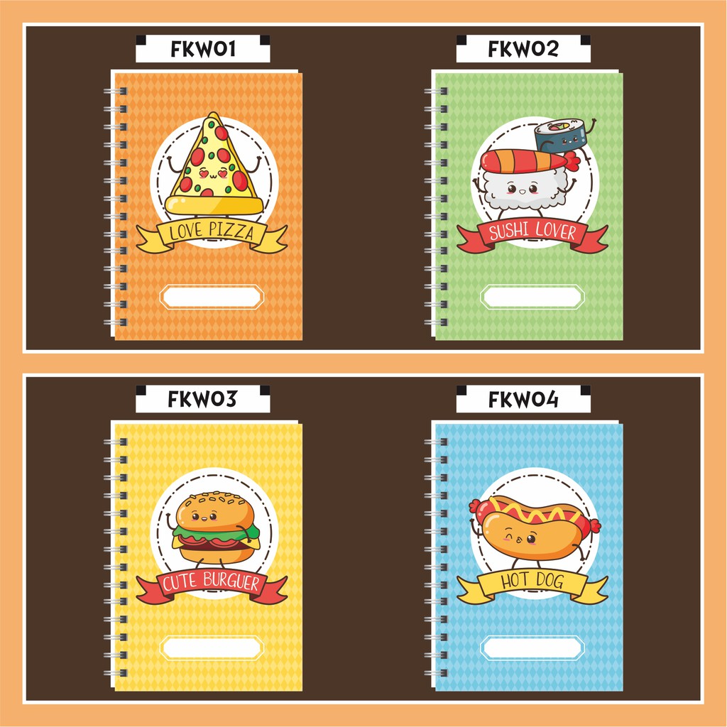

Notebook / Ring Note Makanan / Food Kawaii Unik Lucu Spiral A5 Murah