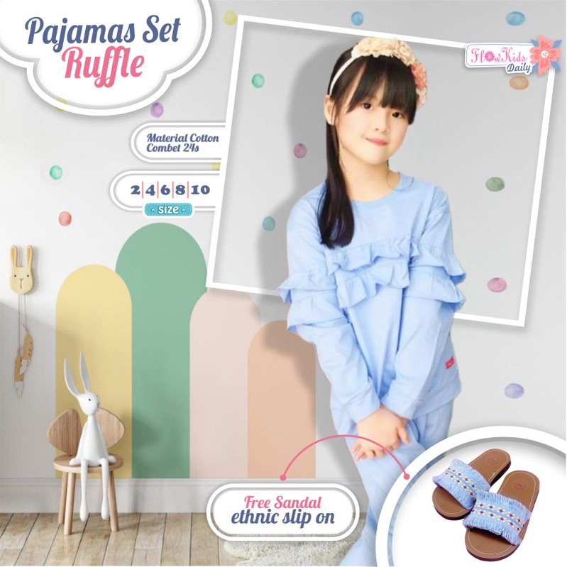 Setelan Anak Pajamas Perempuan 2_10 free sandal