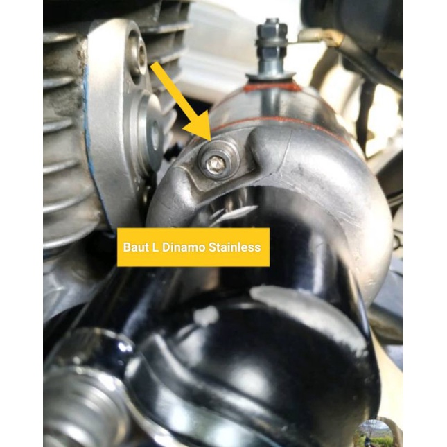 Baut L stenlies dinamo stater Megapro GL Tiger Baut Stainless Dinamo Starter dinamo