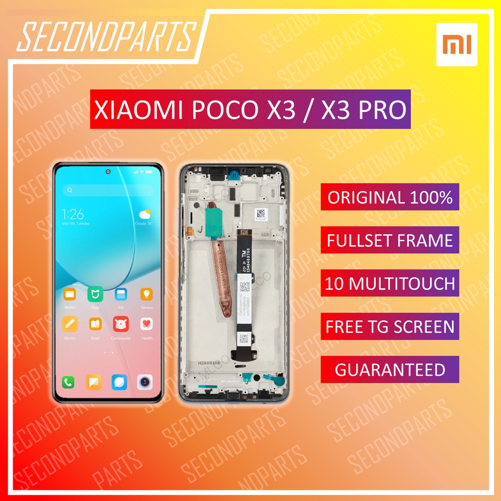 LCD FULLSET FRAME XIAOMI POCO POCOPHONE X3 NFC / X3 PRO OROGINAL COPOTAN