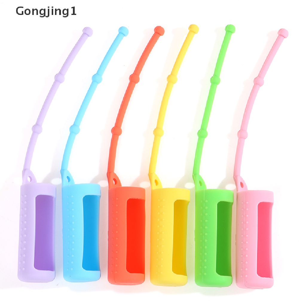 Gongjing1 6pcs Case Pelindung Botol Minyak Esensial 5 / 15 / 10ml Bahan Silikon