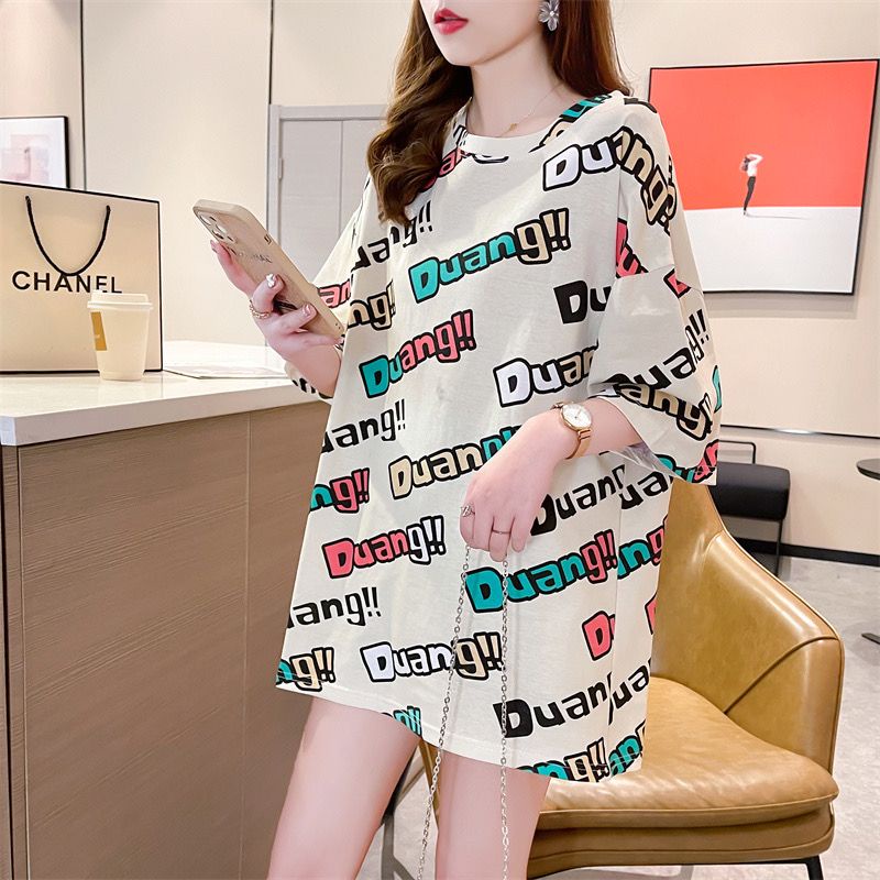 THISTLE - Oversize Tee Tshirt Wanita Model Longgar Motif Duang Full Print