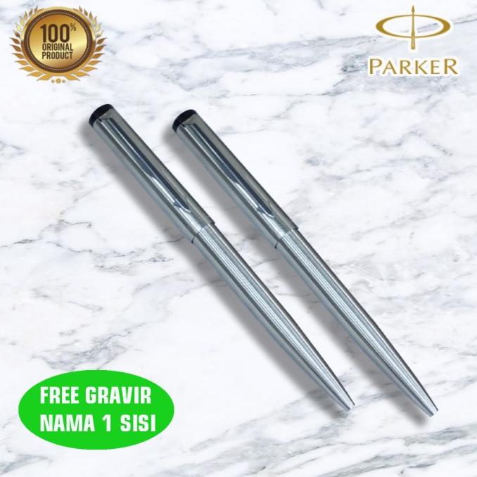 

Pulpen Parker Vector Stainless Steel Ballpoint ORIGINAL