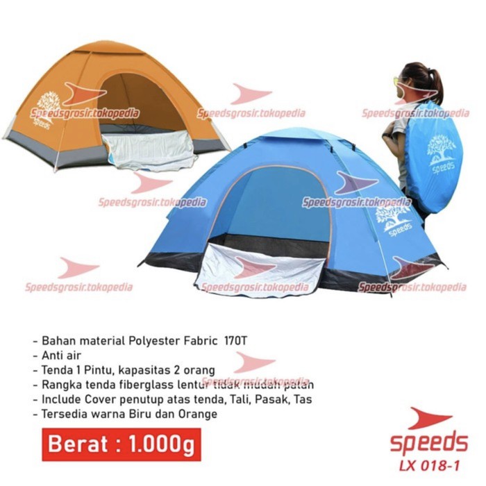  Tenda  Camping kemah kapasitas 2 orang model lipat portable 