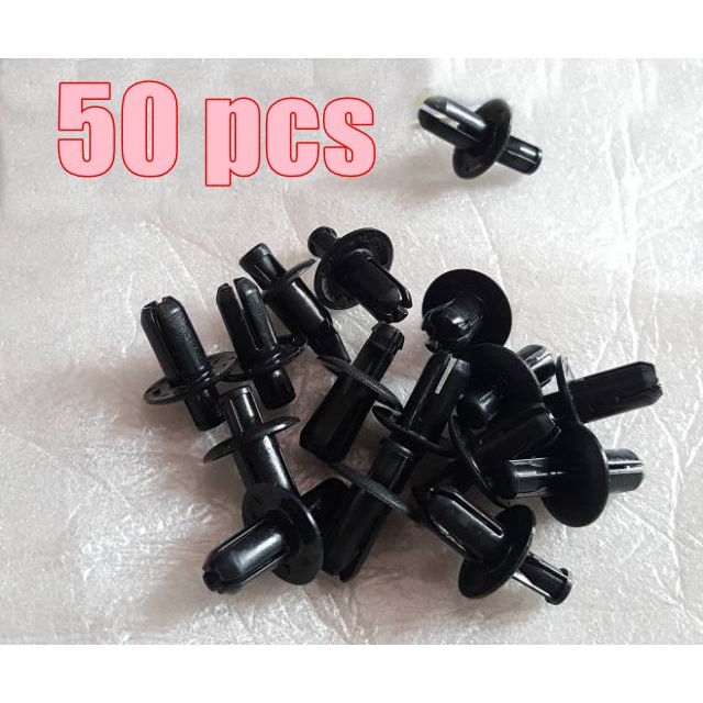 50 Baut-Baud Kancing-Klip Body Plastik Rivet Tumpul Bentuk Original- / Baut flip Motor universal