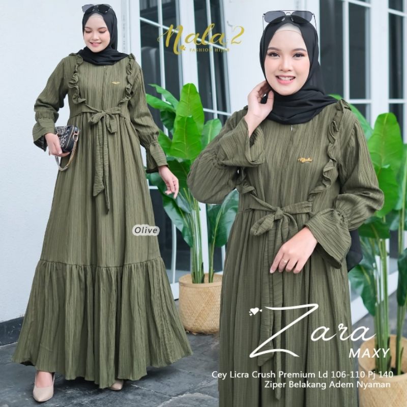Zara Maxy | Cey Licra Cursh Premium Adem Nyaman | Zipper Belakang