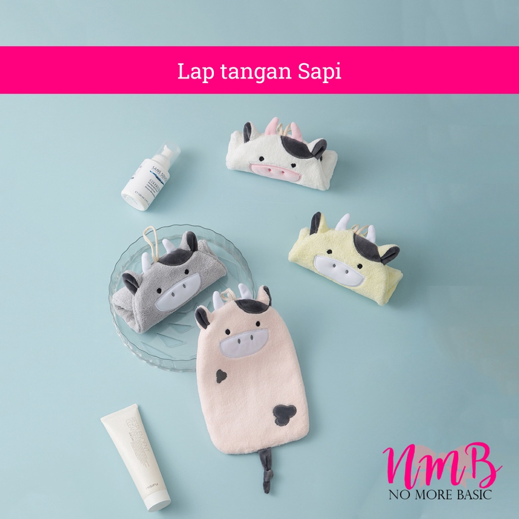 Lap Tangan Gantung Karakter Sapi / Handuk Tangan Gantung Karakter Sapi / Handuk Anak / Hand Towel