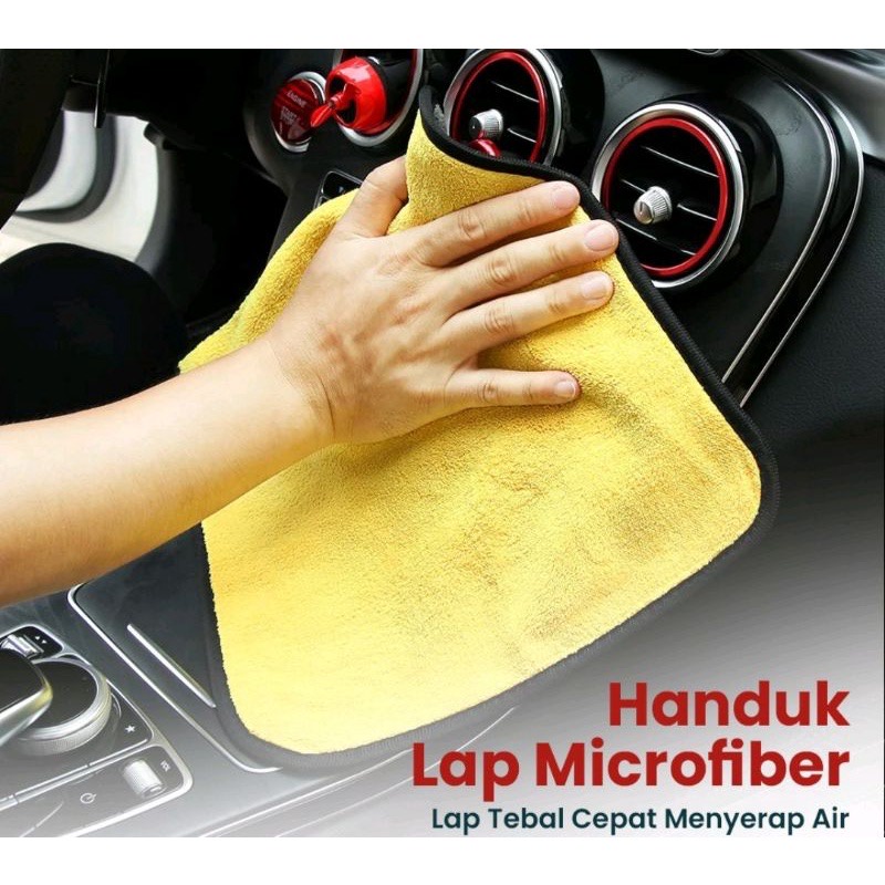 Kain Lap Microfiber Serbaguna 30 x 30 cm Sisi Halus Tebal Multifungsi