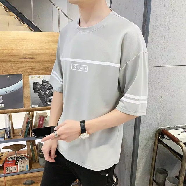 BAJU ATASAN KAOS COWOK PRIA LENGAN PENDEK LONGMAI FASHION TRENDI KEKINIAN