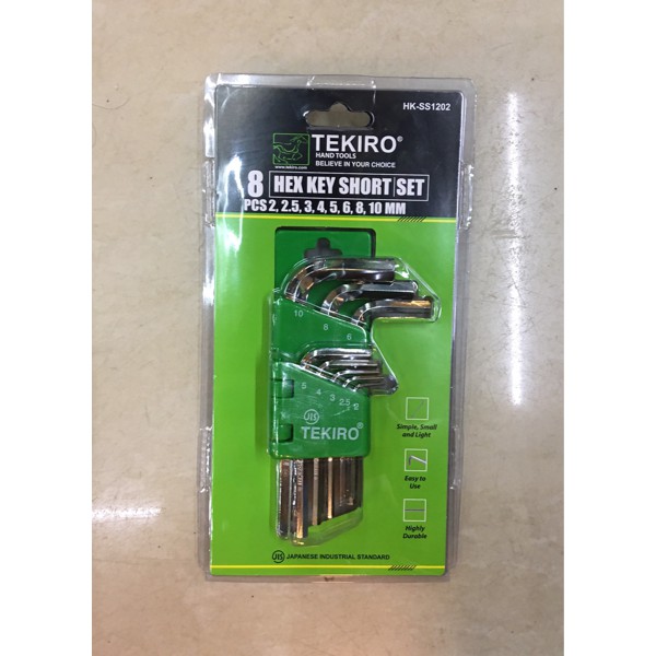 TEKIRO - KUNCI L PENDEK 8 PCS 2 - 10 MM PER SET ORIGINAL GROSIR MURAH