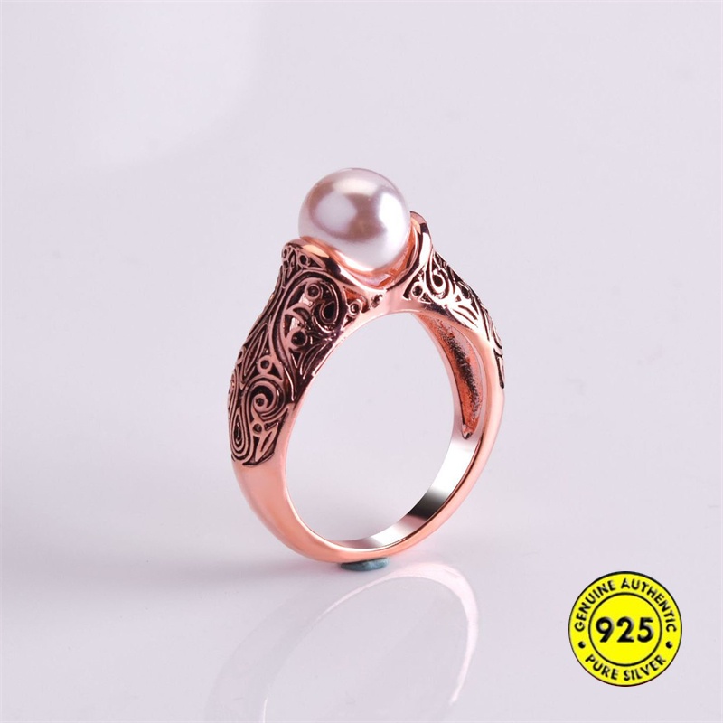 Cincin Mutiara Natural Bahan 925 Silver