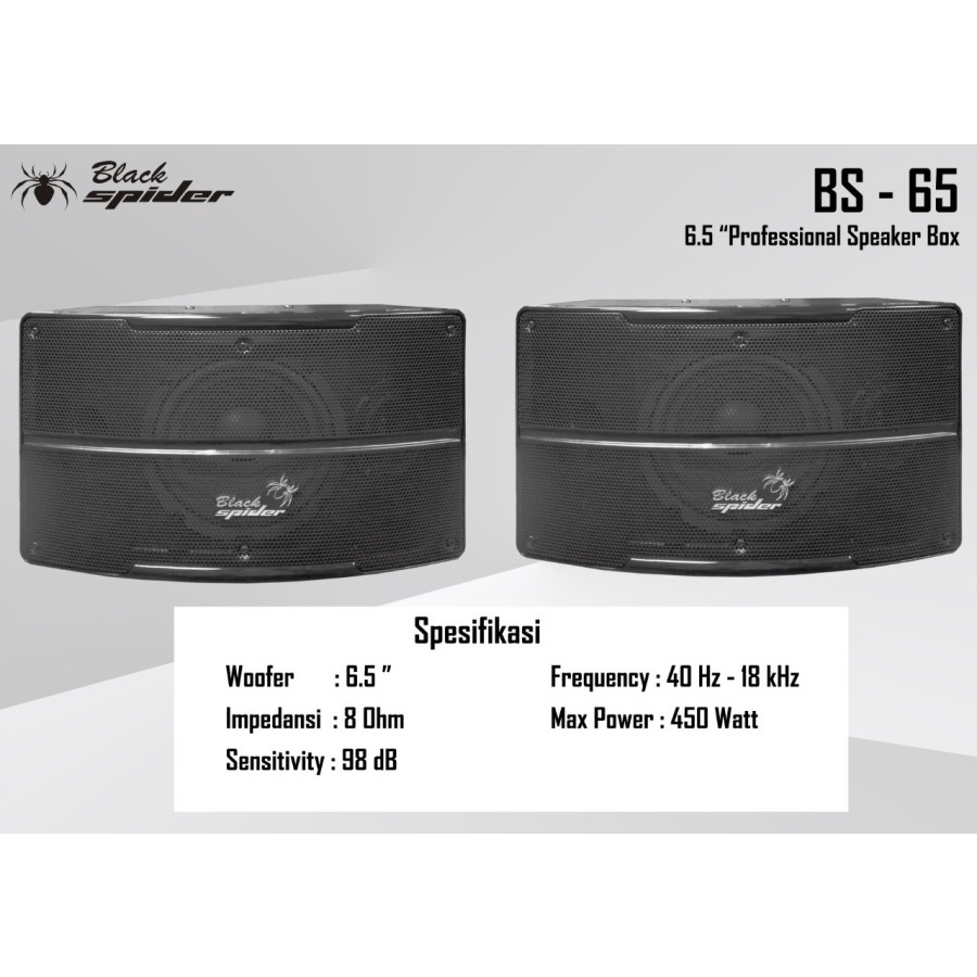 Speaker pasif blackspider 6 inch bs65 salon karaoke bs 65 black spider