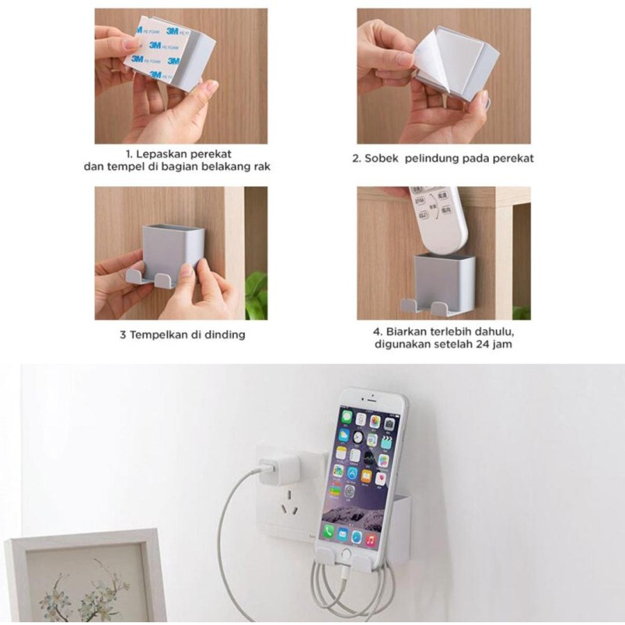 Tempat Gantungan Dinding Organizer Kabel Handphone Serbaguna