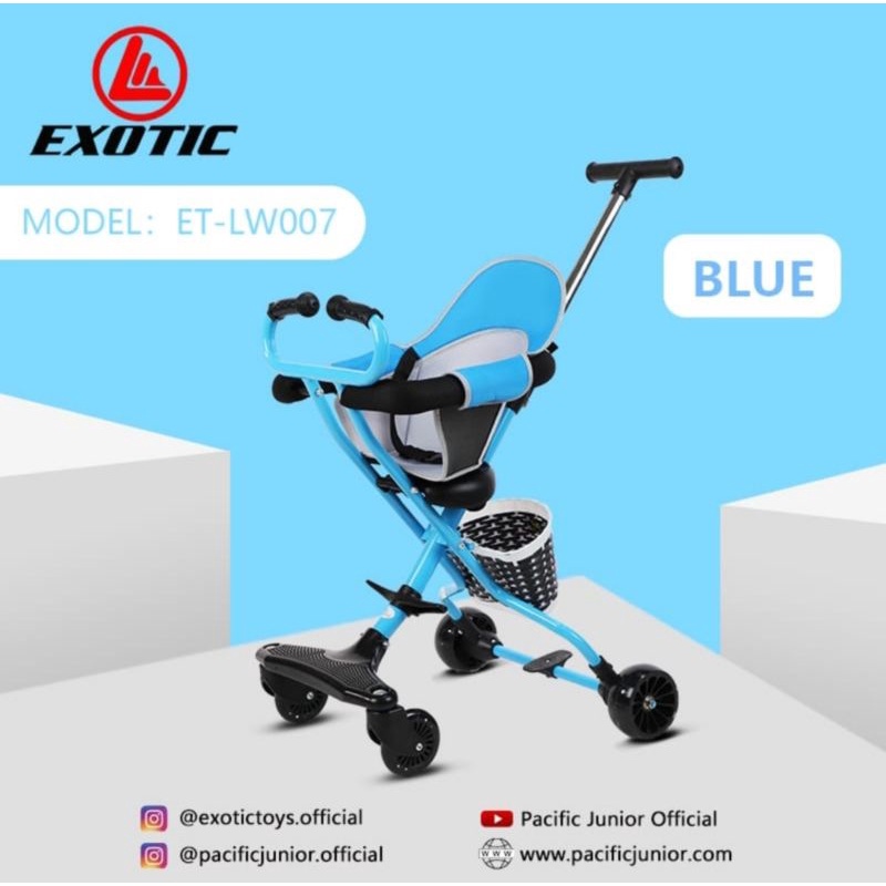 KERETA TRAVELLING BAYI MAGIC STROLLER MIKRO TRIKE EXOTIC STROLLER LW 101 (SANDARAN + KERANJANG) / LW