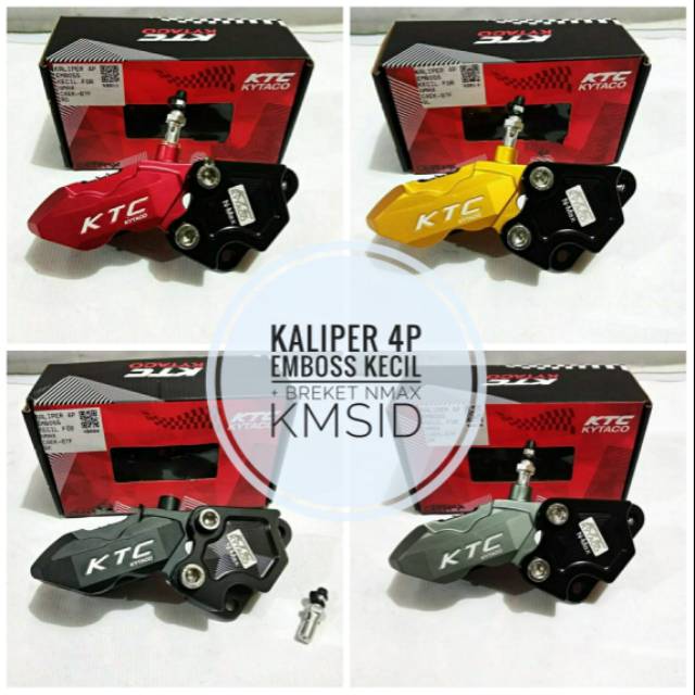 Kaliper Depan 4P Ori KTC Emboss Kecil + Breket CNC Nmax 155