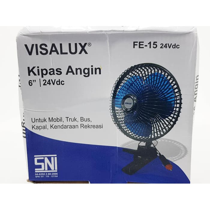 DC 24V Kipas Angin DC Visalux Aki Mobil 6 inch 24VDC VS06 + clip