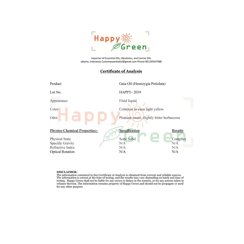 Happy Green Cypriol Essential Oil - Minyak Nagarmotha Murni