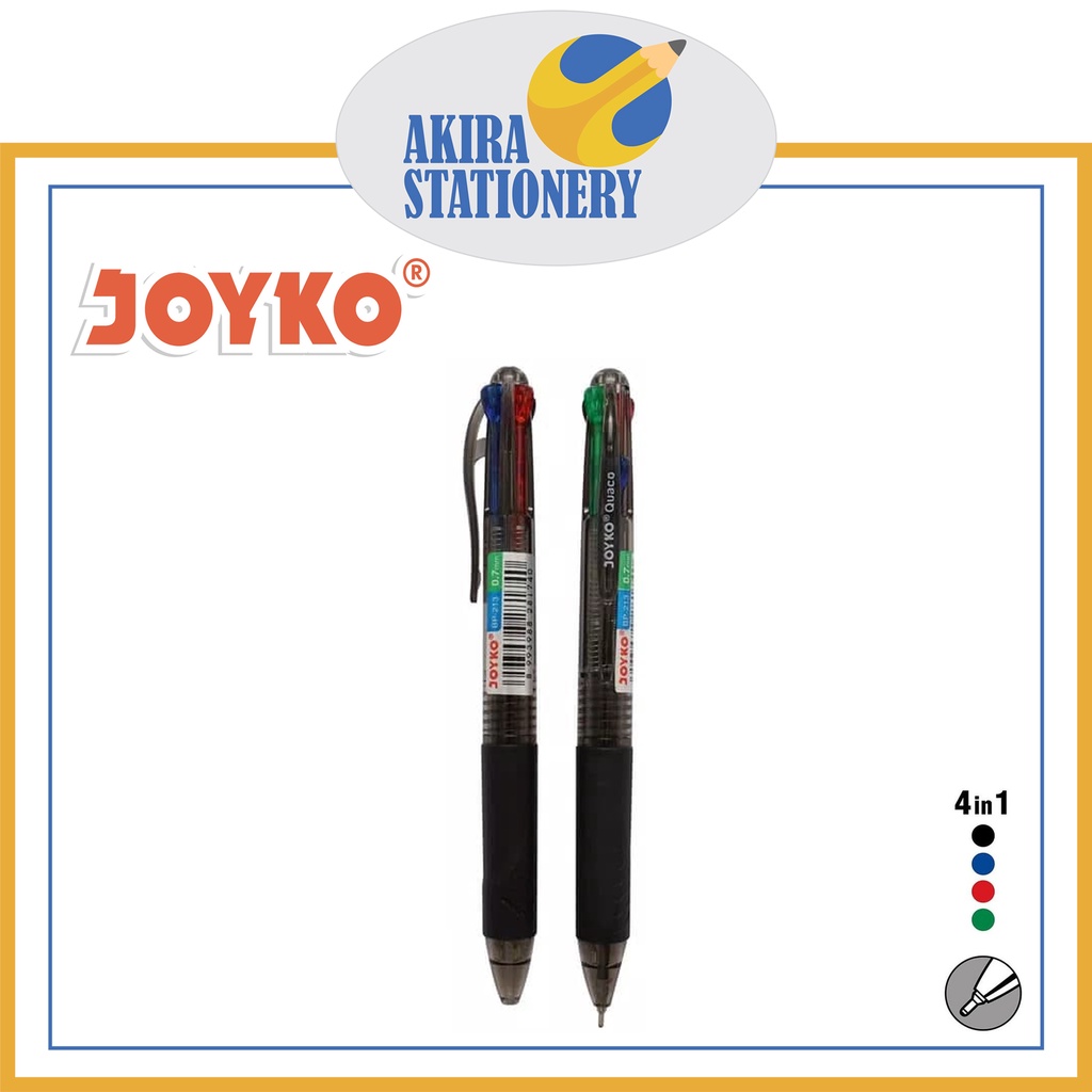 

Pulpen JOYKO BP 213 Quaco 4 Warna 0.7 mm / Pen Cetek BP-213 07mm / BallPoint / Ballpen ( PCS )