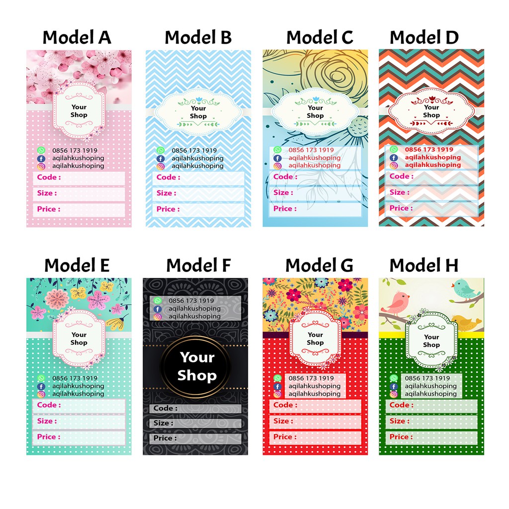 Hang Tag / Price Tag // Label Baju Gratis Desain | Shopee