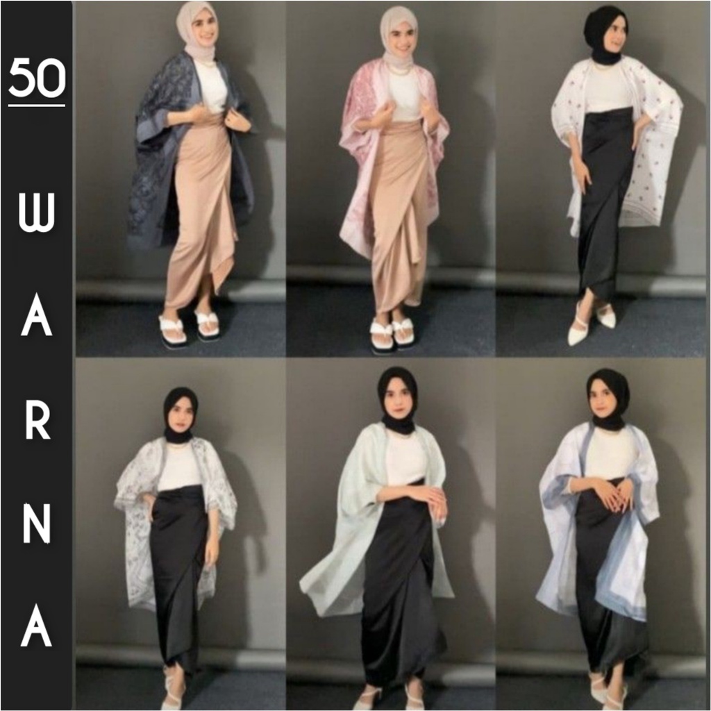 Rok lilit one set Blouse Jilbab Segi empat | sudah dapat satu set atasan dan bawahan ( Rok Lilit/Wrap Skrit, Blouse dan Jilbab )