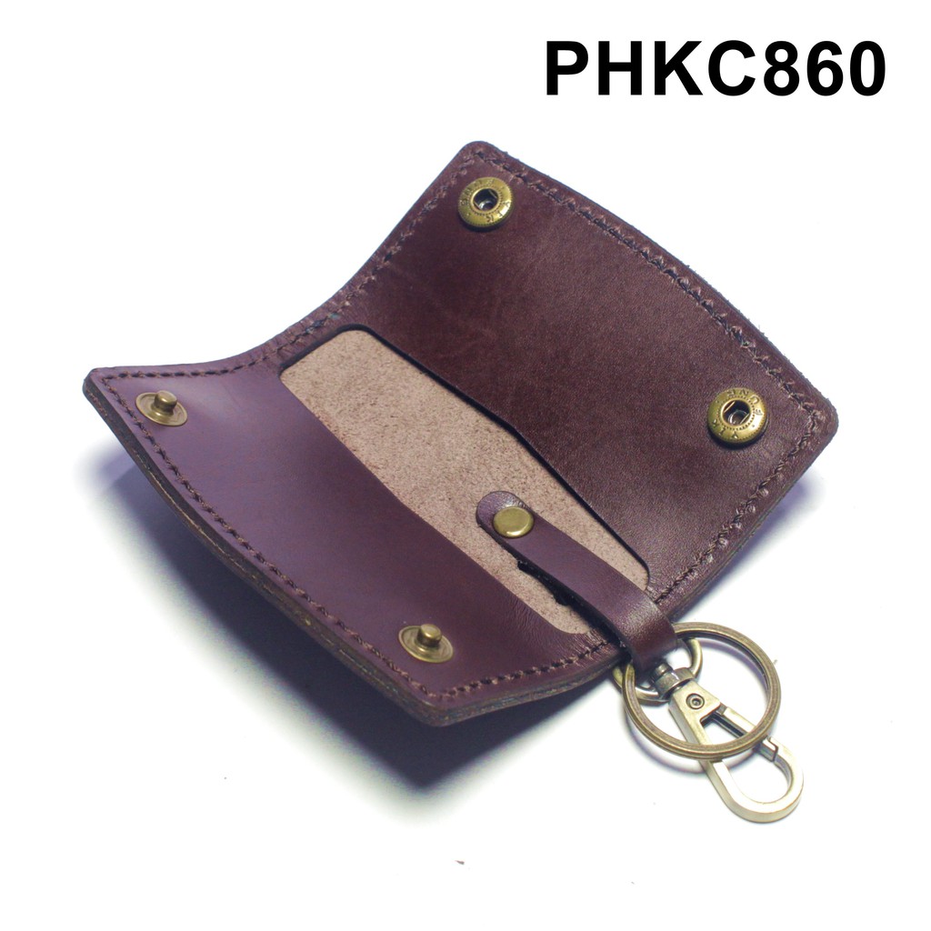 dompet stnk mobil motor kulit - gantungan kunci warna coklat - PHKC860