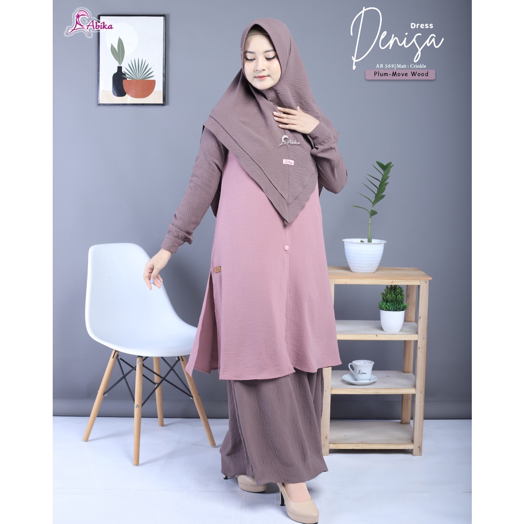 DENISA DRESS Crinkle gamis by abika