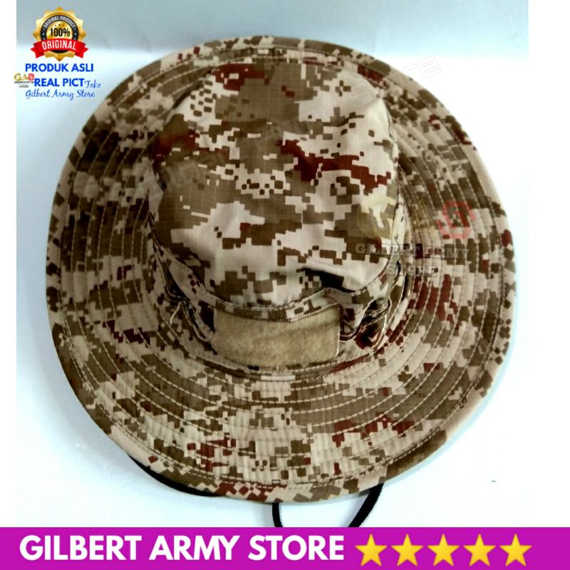 Topi Rimba Loreng BB bolak balik Digital Desert Pixel TACTICAL Velcro Perekat Hat bucket  lapangan Camo GIlbert Army Store