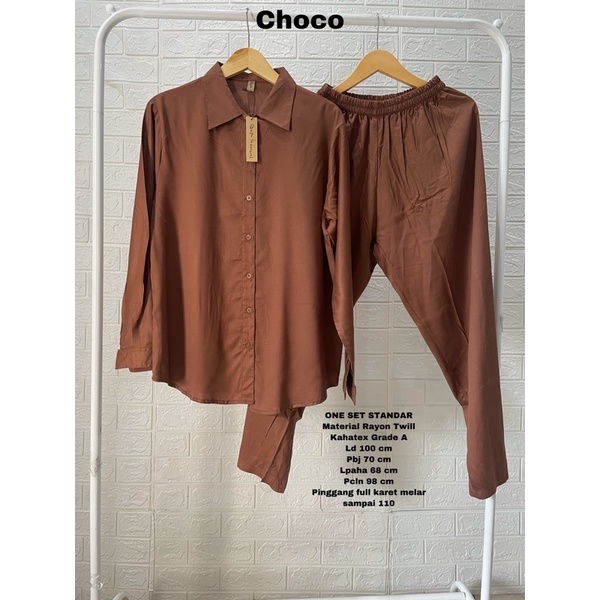 BEST SELLER ONE SET STANDAR POLOS-Choco Ld 100