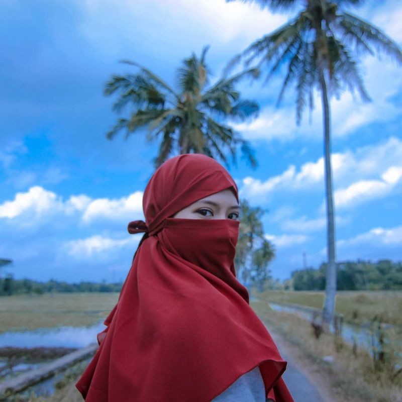 Jilbab masker instan / Jilbab instan premium / Jilbab Niqab / Jilbab murah / jilbab crape