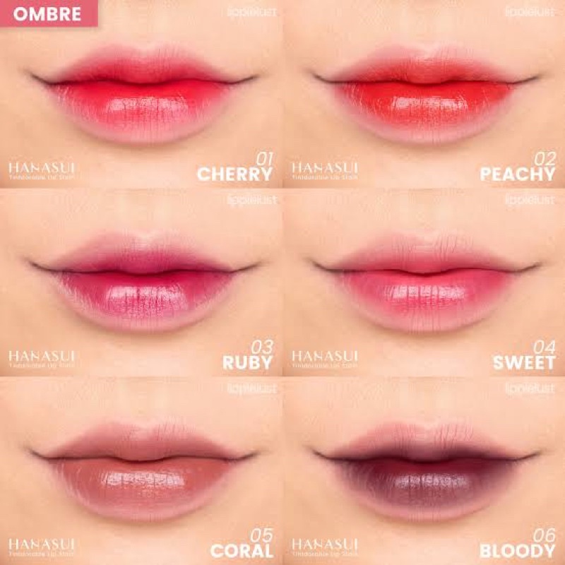 OMBRE LIPTINT HANASUI TERMURAH FREE KUAS MASKER / Lipcream hanasui termurah / Ombre hanasui / Lipstik Hanasui