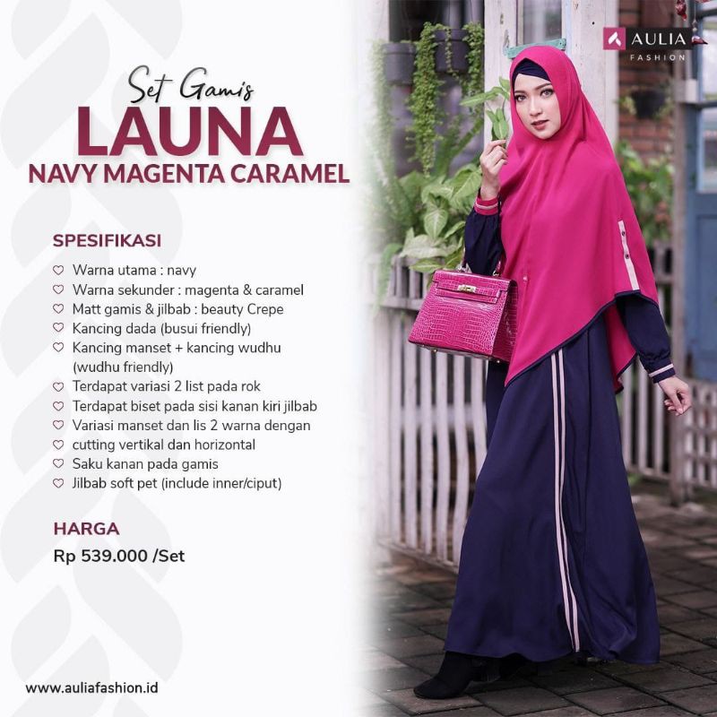Aulia Launa Navy magenta caramel