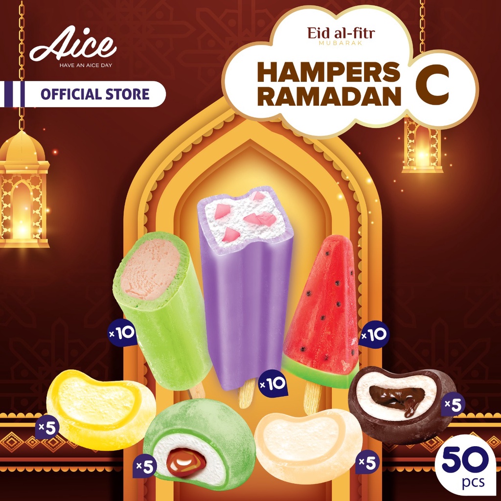 

Paket Aice Ice Cream Hampers Idul Fitri Lebaran Ramadhan C Es krim isi 50 pcs eskrim