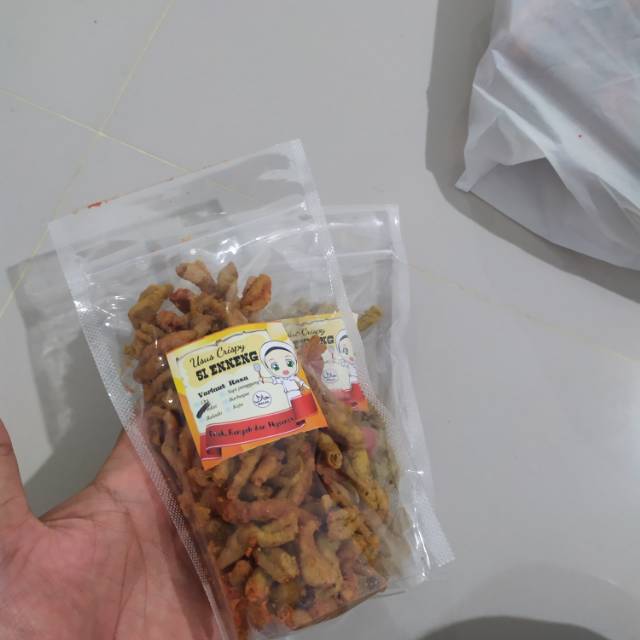 

Kripik usus crispy kemasan 100gram,Kripik usus gurih ,nikmat halal 100%