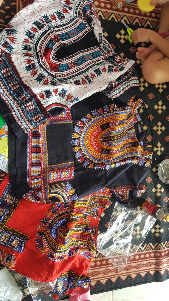 Baju Etnik Kaos Etnik Dashiki Bohemian Style All Size Pria Wanita Dasar Warna