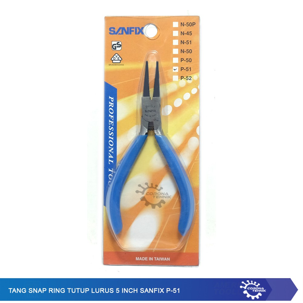 Tang Snap Ring Tutup Lurus 5 Inch Sanfix P-51