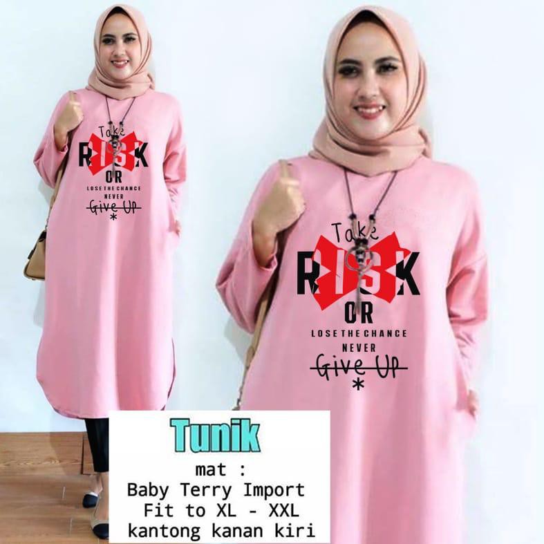 TUNIK TAKE RISK / TUNIK MAMACHI / TUNIK POLOS/ TUNIK CEWEK / TUNIK PANJANG / TUNIK