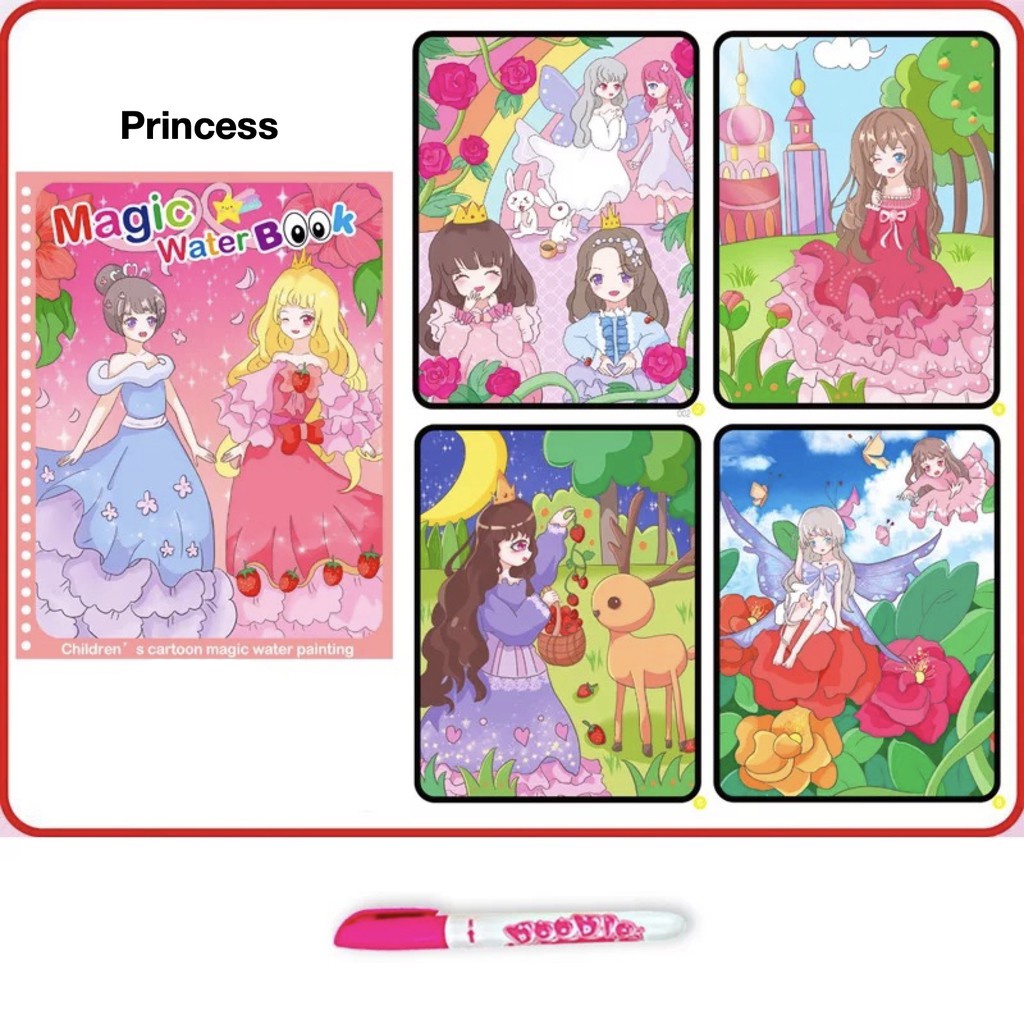 Mainan Edukasi Anak Magic Water Book - Buku Mewarnai Magic Water Book
