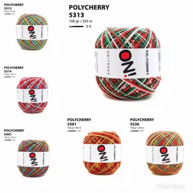 Benang Rajut Polycherry Sembur Polyester Onitsuga