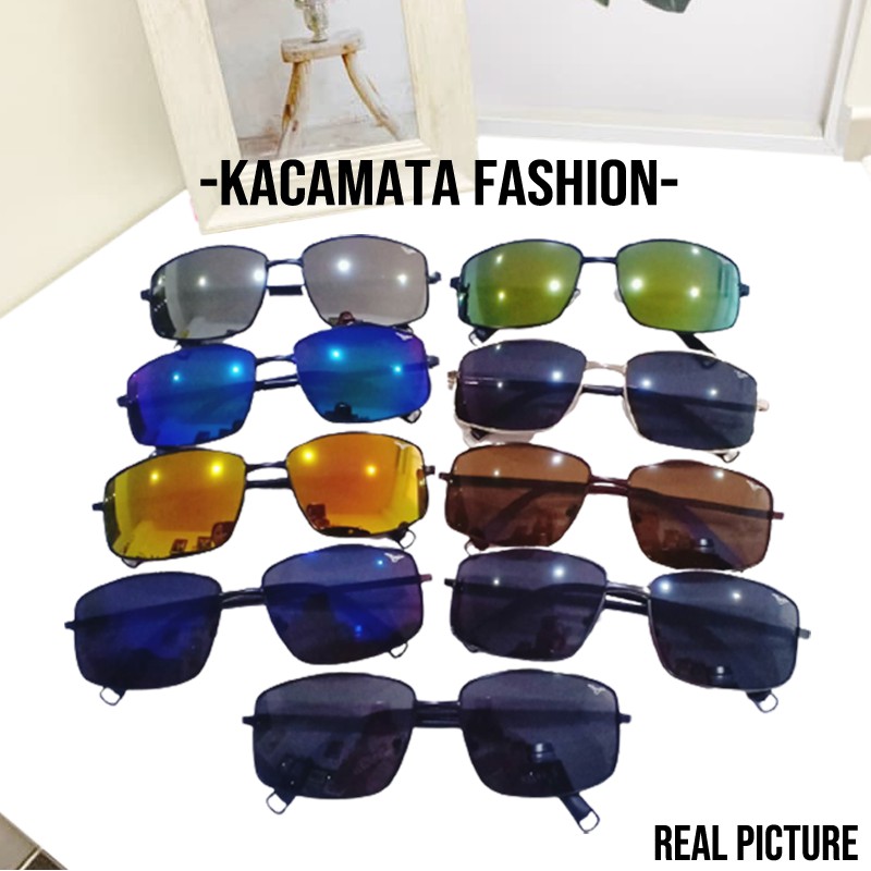 Kacamata Hitam Fashion Pria Wanita Kacamata Fashion Retro Mirror Sunglasses Unisex Kacmata Anti UV