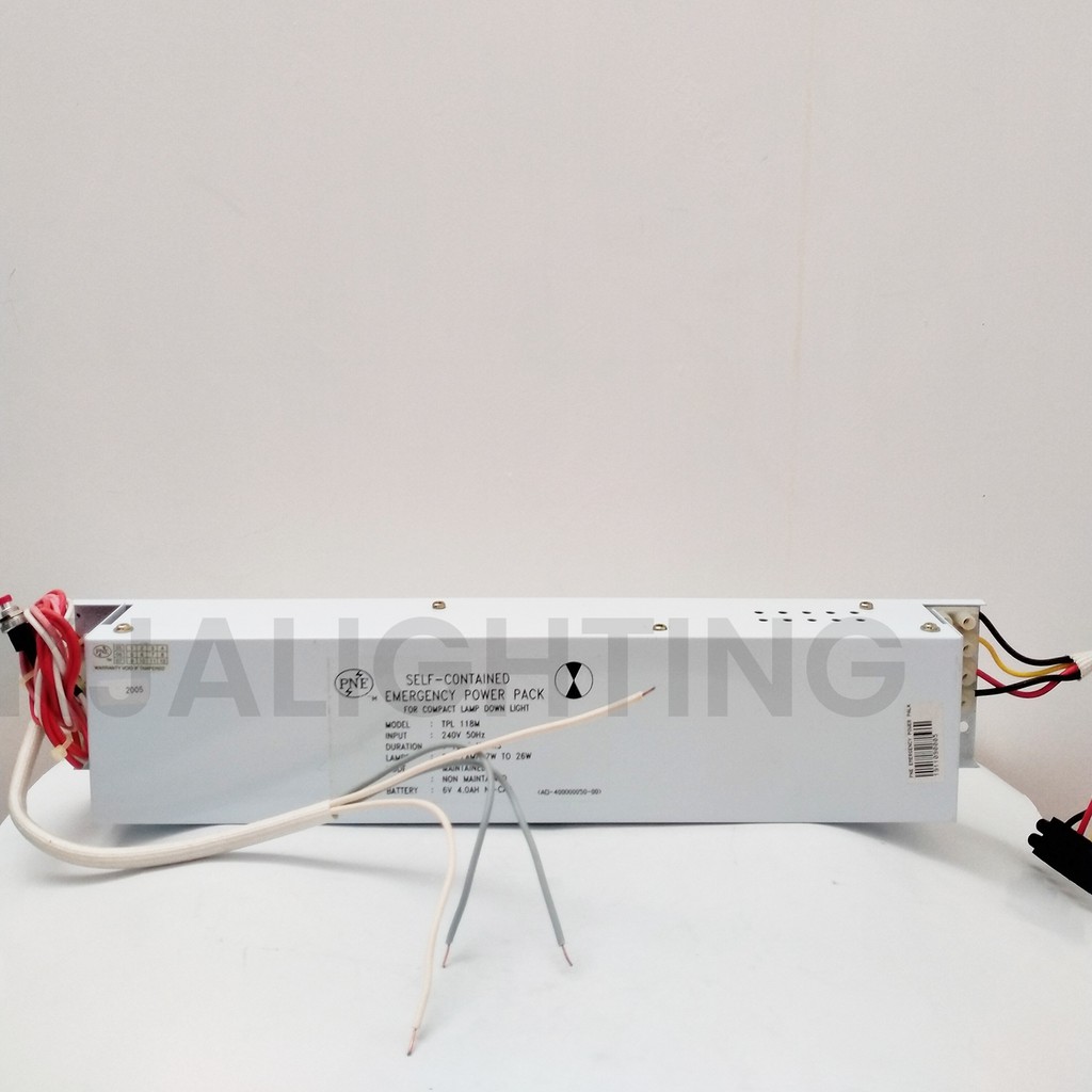 PNE EMERGENCY POWER PACK APAK BATTERY UNTUK LAMPU PLC-PLS TUSUK 7-26 watt