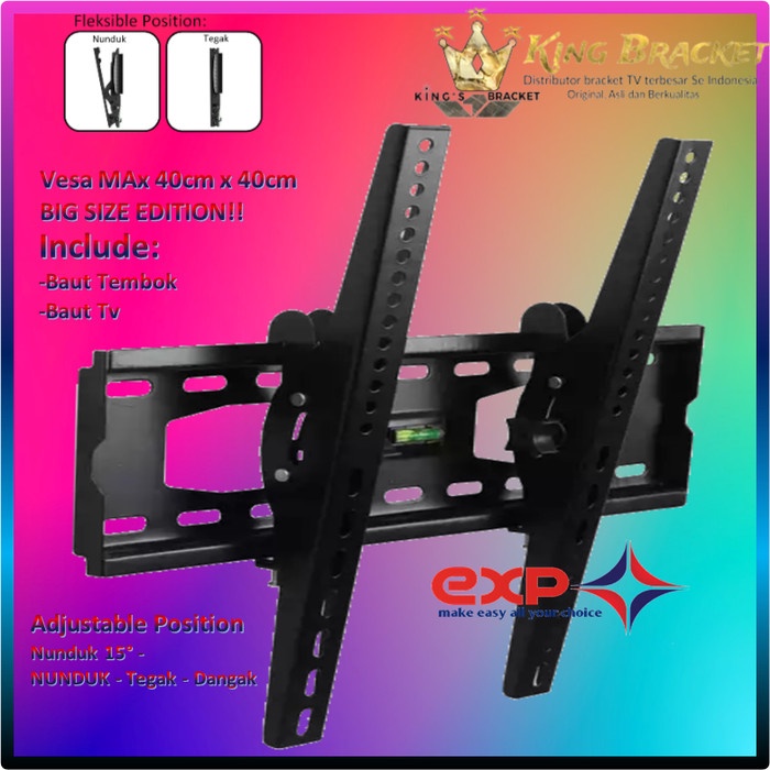 Bracket TV KHUSUS SAKURA 42&quot; s/d 55&quot; waterpass GARANSI 100% COCOK!