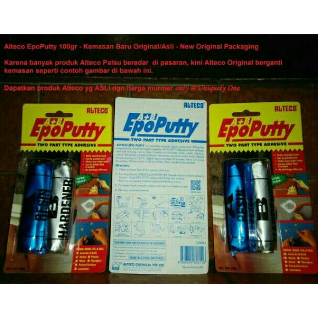 

HJK ALTECO EPO PUTTY 100 GR / LEM DODOL SERBA GUNA - 2 PART ADHESIVE