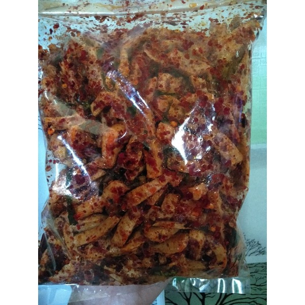 basreng stik renyah gurih keriuk pedas extra aroma daun jeruk isi 100grm cemilan pedas has bandung-2