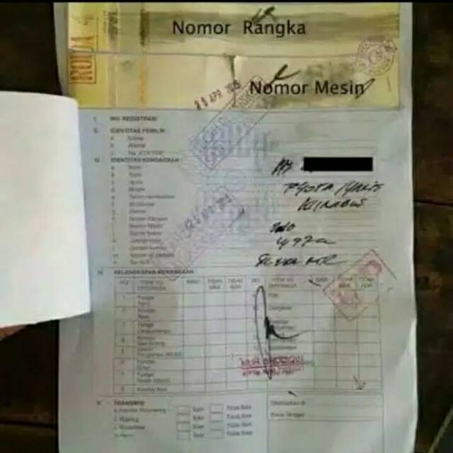 Kertas Blangko Gesek Cek Fisik Nomer Rangka Dan Nomer Mesin Shopee Indonesia