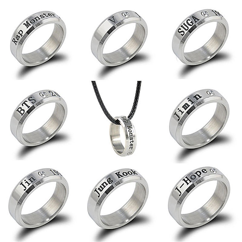 [Bayar Di Tempat]Cincin KPOP Bangtan Boys BTS SUGA BTS Bahan Stainless Steel